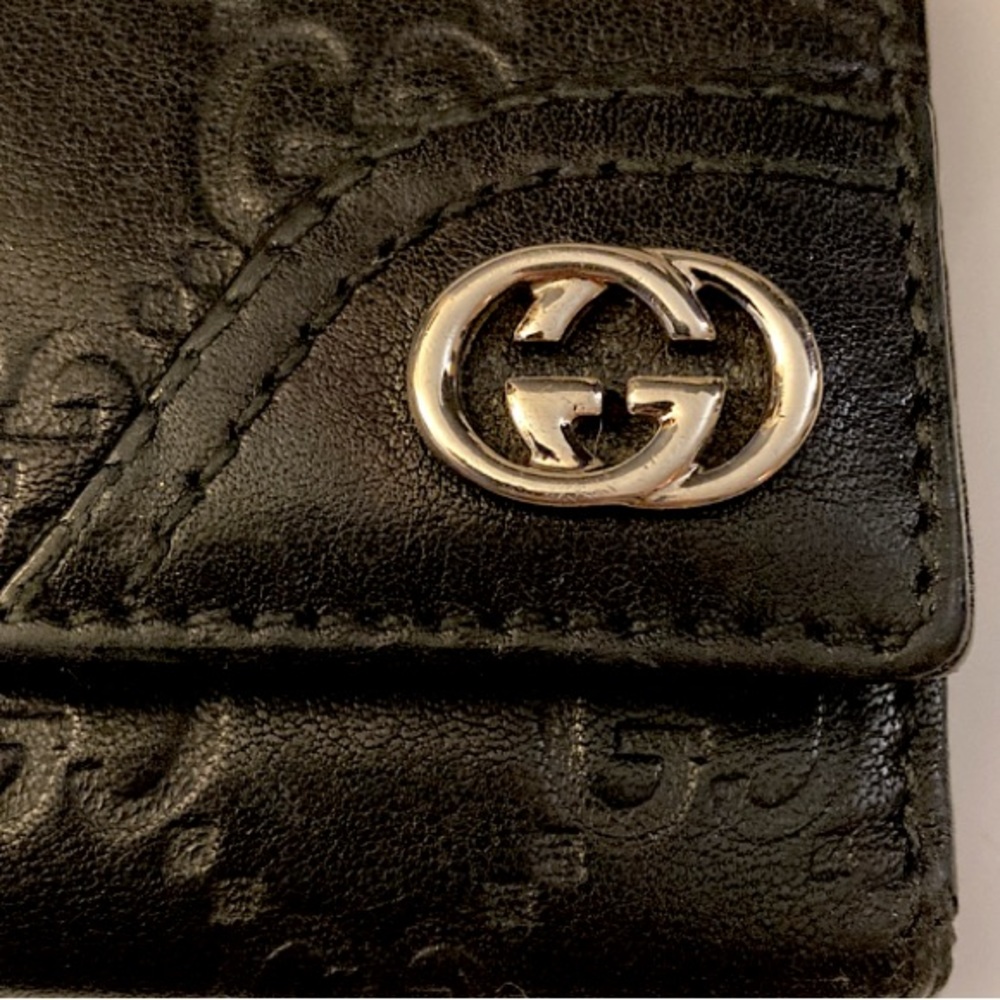 AUTH Gucci New Britt Guccissima Leather 6-Key Case Holder - Black - Picture 6 of 13